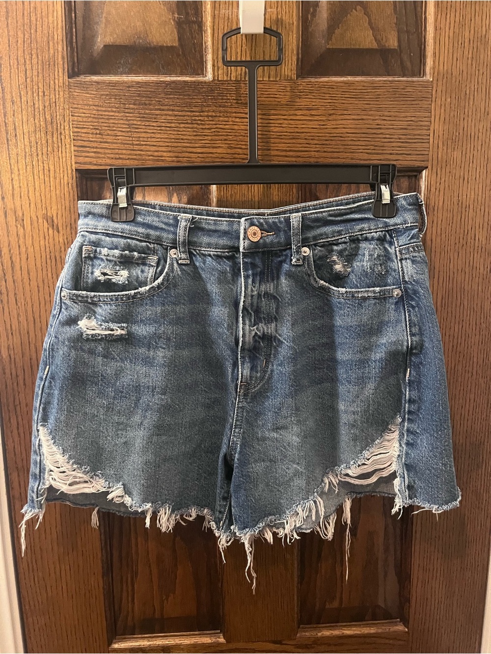 American Eagle Outfitters Distressed Blue Denim Cutoff Shorts